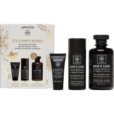 Apivita Pack It´s Man´s World Crema antiarrugas 50ml + Gel limpiador 50ml + champú 250ml Apivita Pack It´s Man´s World Crema antiarrugas 50ml + Gel limpiador 50ml + champú 250ml