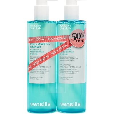 Sensilis Purify Essential Cleanser Gel Limpiador Pieles Mixtas y Grasas 2x400ml Sensilis Purify Essential Cleanser Gel Limpiador Pieles Mixtas y Grasas 2x400ml