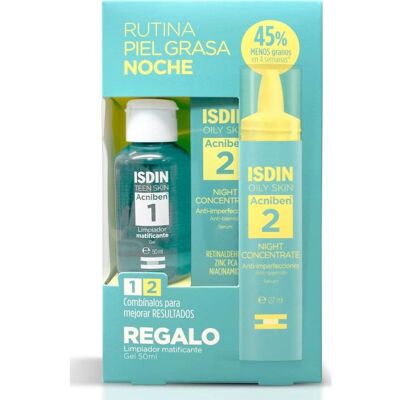 ISDIN Acniben Serum Nocturno y Gel Matificante - Cuidado del Acné ISDIN Acniben Serum Nocturno y Gel Matificante - Cuidado del Acné