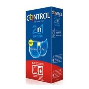 CONTROL e Natureza 2 Em 1 Preservativo + Gel 6u CONTROL e Natureza 2 Em 1 Preservativo + Gel 6u