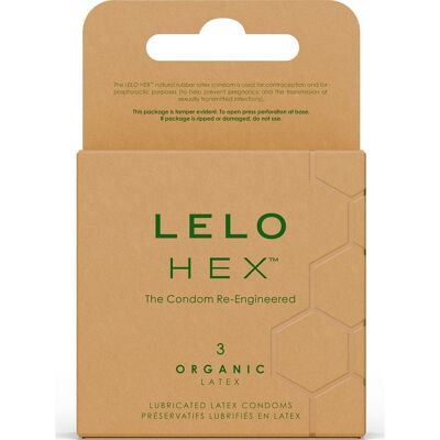 Lelo Hex Pack Organic Latex Condoms 3 uds Lelo Hex Pack Organic Latex Condoms 3 uds