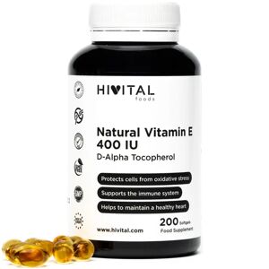 Hivital Foods Vitamina E Natural 400 UI 200 perlas (6 meses)