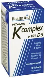 HealthAid Vitamina K Comprimidoslex + Vitamina D3 30 Comprimidos