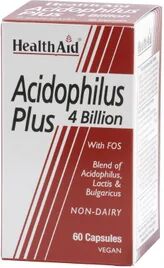 HealthAid Health Aid Acidophilus Plus 4 Billones 60 Cáps.