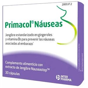 Capsulas para aliviar náuseas Inter Pharma Primacol - 30 unidades Capsulas para aliviar náuseas Inter Pharma Primacol - 30 unidades