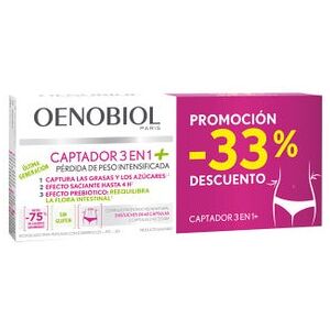 Oenobiol Captador 3 en 1+ - Apoyo para perder peso - 2x60 Cápsulas Oenobiol Captador 3 en 1+ - Apoyo para perder peso - 2x60 Cápsulas
