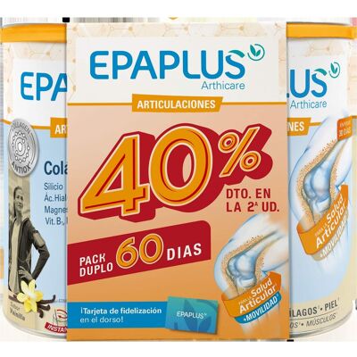 Epaplus Arthicare Mantenimiento Colágeno + Silicio + Ácido Hialurónico + Magnesio Vainilla 2x334 g Epaplus Arthicare Mantenimiento Colágeno + Silicio + Ácido Hialurónico + Magnesio Vainilla 2x334 g