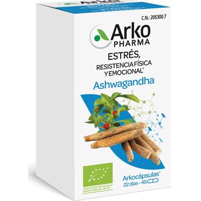 Arkopharma Arkocápsulas Ashwagandha BIO - 45 Cápsulas - Apoya el rendimiento mental Arkopharma Arkocápsulas Ashwagandha BIO - 45 Cápsulas - Apoya el rendimiento mental