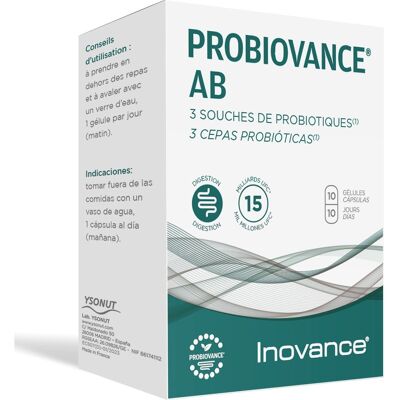 Ysonut Inovance Probiovance AB - Apoyo digestivo con probióticos - 10 cápsulas Ysonut Inovance Probiovance AB - Apoyo digestivo con probióticos - 10 cápsulas