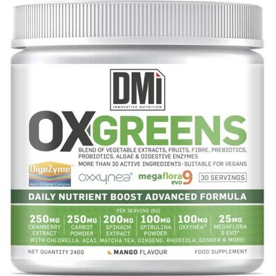 DMI Nutrition OX-Greens DigeZyme Oxxynea Megaflora 9 Evo Mango 240g DMI Nutrition OX-Greens DigeZyme Oxxynea Megaflora 9 Evo Mango 240g