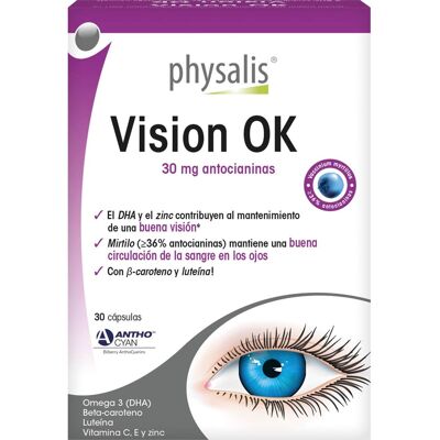 Physalis Vision Ok Omega-3 Zinc Apoyo Ocular 30 Cápsulas Physalis Vision Ok Omega-3 Zinc Apoyo Ocular 30 Cápsulas