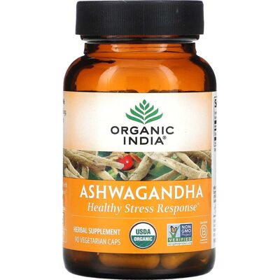 Organic India Ashwagandha - Suplemento herbácea para el estrés - 90 Cápsulas Organic India Ashwagandha - Suplemento herbácea para el estrés - 90 Cápsulas