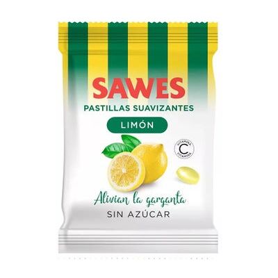 Sawes Pastillas balsámicas sin azúcar sabor Limón con Vitamina C en bolsa 50g Sawes Pastillas balsámicas sin azúcar sabor Limón con Vitamina C en bolsa 50g
