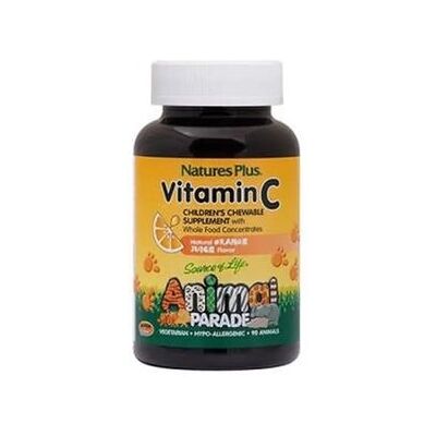 NaturesPlus Animal Parade Vitamina C - Sabor a Naranja - Tabletas Masticables para Niños NaturesPlus Animal Parade Vitamina C - Sabor a Naranja - Tabletas Masticables para Niños