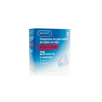 Alvita - Gasa Esteril Sin Tejido - 10x10 cm - 25 packs - gauze pads Alvita - Gasa Esteril Sin Tejido - 10x10 cm - 25 packs - gauze pads