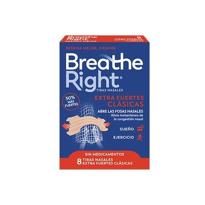 BREATHE RIGHT Tiras Nasales Extra Fuertes 8uds BREATHE RIGHT Tiras Nasales Extra Fuertes 8uds