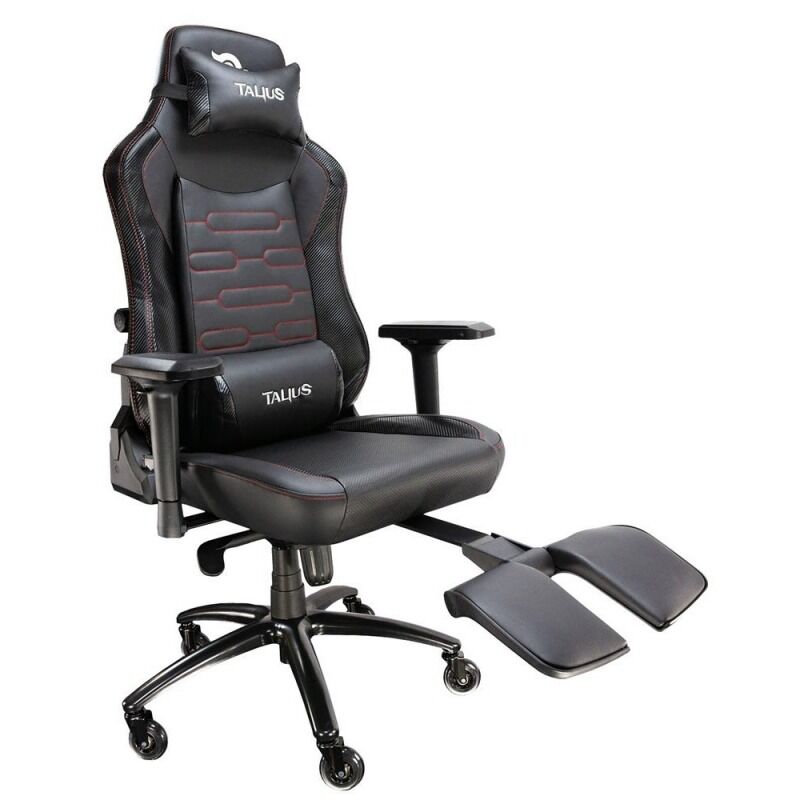 Talius silla Konda gaming carbono negra/roja, reg. lumbar, reposapies, 4D, Frog, base metal