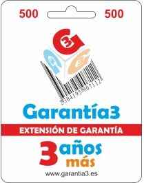 Garantía3 Extensión De Garantía Del Servicio Técnico 3 Años Hasta 500 Euro Garantía3 Extensión De Garantía Del Servicio Técnico 3 Años Hasta 500 Euro