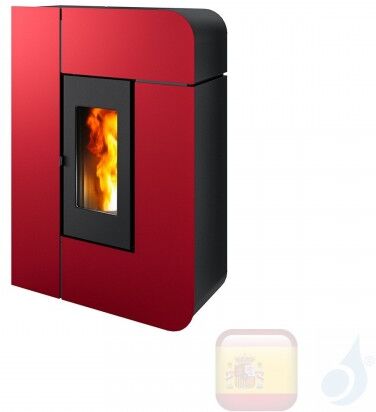 MCZ Estufa De Pellets Serie Alea Air 7 S1 7.2 Kw Metal Bordeaux 7120006 Control Remoto A+