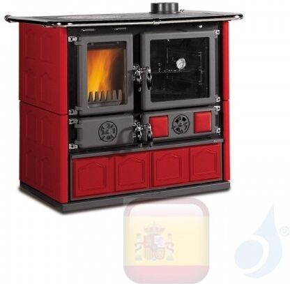 La Nordica Estufa De Cocina Rosa 4.0 - Maiolica 8.4 Kw Cerámico Bordeaux Serie Horno De Leña 7015120 A+