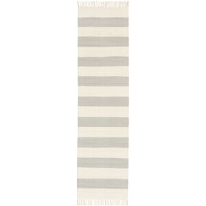 RugVista Cotton stripe Alfombra - Gris / Blanco crudo 80x300