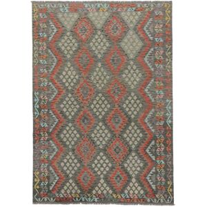 Anudada a mano . Origen: Afghanistan Kilim Afghan Old style Alfombra 202x291