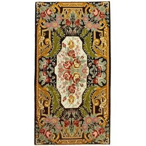 Anudada a mano . Origen: Moldova Rose Kilim Old Alfombra 194x366