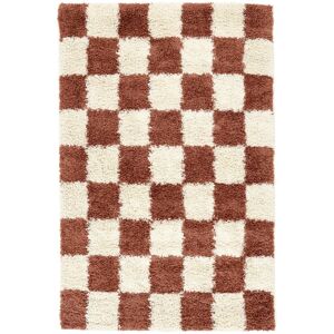 RugVista Chessie Alfombra - Rojo óxido / Blanco crudo 140x200