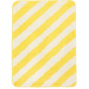 RugVista Bianca Stripe alfombrilla de baño - Amarillo / Blanco crudo 50x67