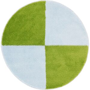 RugVista Sandro Block alfombrilla de baño - Verde claro / Azul claro  Ø 75