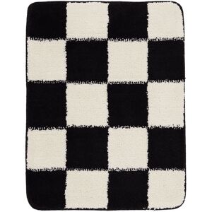 RugVista Luca Chess alfombrilla de baño - Negro / Blanco crudo 50x67