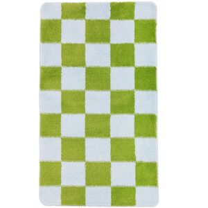 RugVista Luca Chess alfombrilla de baño - Verde claro / Azul claro 67x117