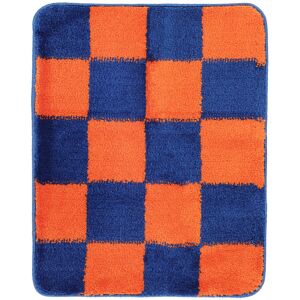 RugVista Luca Chess alfombrilla de baño - Azul / Naranja 50x67