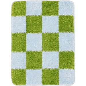 RugVista Luca Chess alfombrilla de baño - Verde claro / Azul claro 50x67