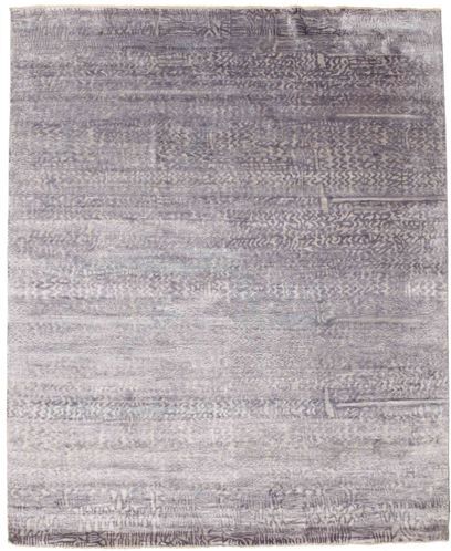 Anudada a mano . Origen: India Damask Alfombra 253X308 Gris/Gris Claro Grande Alfombra