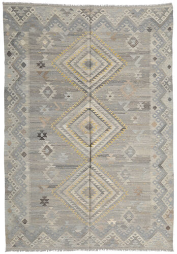 Anudada a mano . Origen: Afghanistan Kilim Ariana Alfombra 207X293 Alfombra De Lana Gris/Beige Alfombra