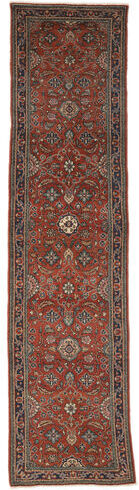 Anudada a mano . Origen: Persia / Iran Lillian Ca. 1930 Alfombra 88X350 Persa Alfombra De Lana Negro/Rojo Oscuro Pequeño Alfombra