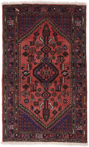 Anudada a mano . Origen: Persia / Iran 100X158 Alfombra Zanjan Alfombra Oriental Negro/Rojo Oscuro (Lana, Persia/Irán)