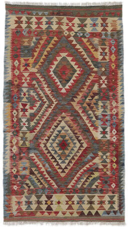 Anudada a mano . Origen: Afghanistan Alfombra Kilim Afghan Old Style Alfombra 100X181 Rojo Oscuro/Marrón (Lana, Afganistán)