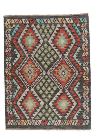 Anudada a mano . Origen: Afghanistan Alfombra Oriental Kilim Afghan Old Style Alfombra 111X144 Negro/Amarillo Oscuro (Lana, Afganistán)