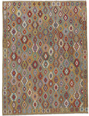 Anudada a mano . Origen: Afghanistan 265X348 Alfombra Oriental Kilim Afghan Old Style Alfombra Marrón/Rojo Oscuro Grande (Lana, Afganistán)