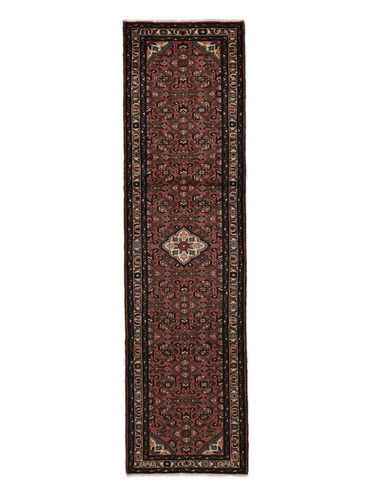 Anudada a mano . Origen: Persia / Iran Alfombra Hamadan Alfombra 83X308 Alfombra De Pasillo Negro/Rojo Oscuro (Lana, Persia/Irán)