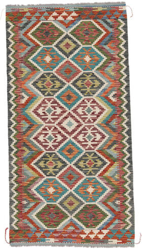 Anudada a mano . Origen: Afghanistan Alfombra Kilim Afghan Old Style Alfombra 100X199 Rojo Oscuro/Marrón (Lana, Afganistán)