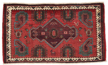 Anudada a mano . Origen: Persia / Iran Afshar/Sirjan Alfombra 55X95 Persa Alfombra De Lana Rojo Oscuro/Negro Pequeño Alfombra