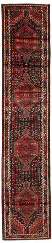 Anudada a mano . Origen: Persia / Iran Alfombra Persa Hamadan Alfombra 90X438 Alfombra De Pasillo Negro/Rojo Oscuro (Lana, Persia/Irán)