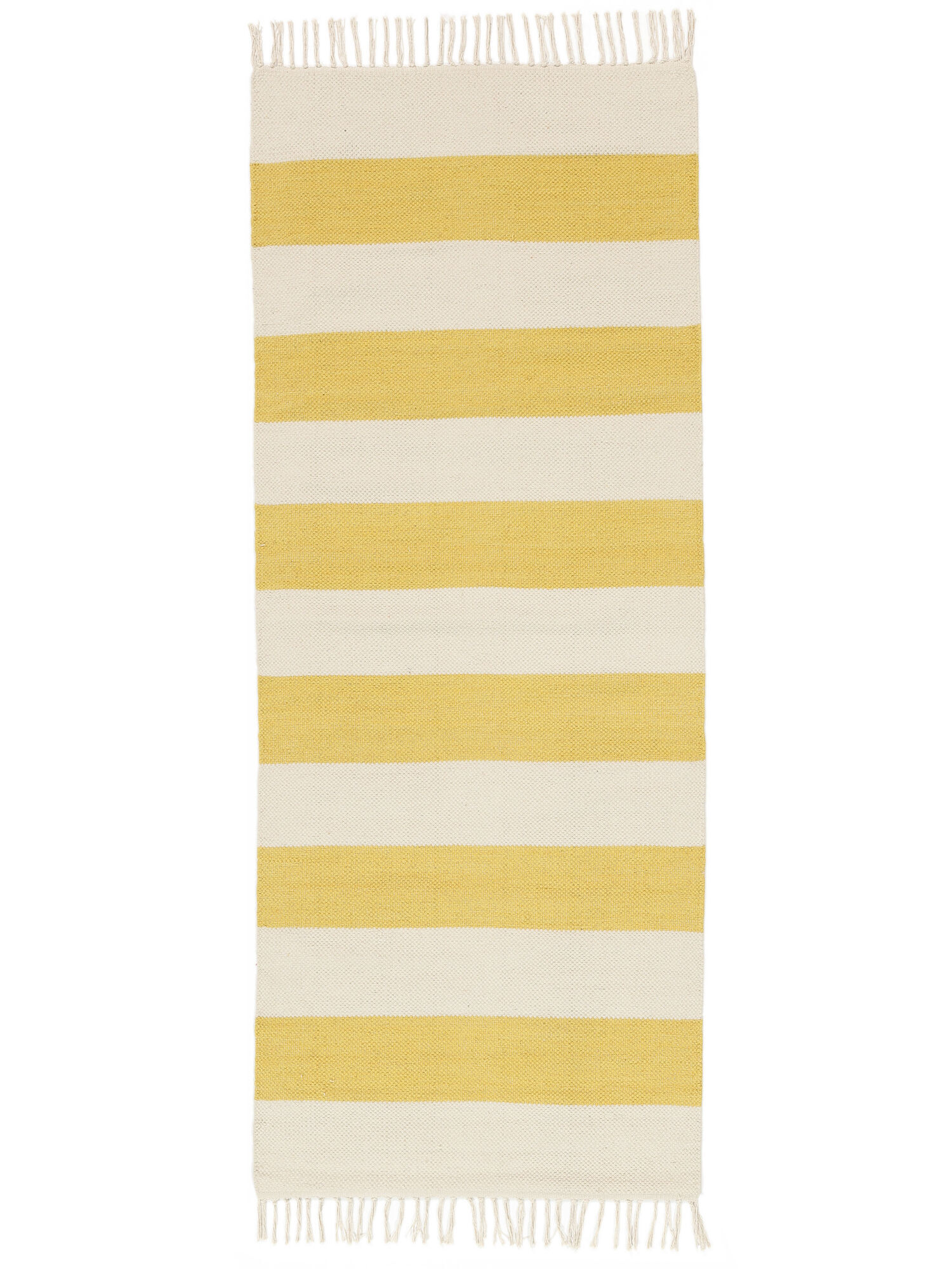 RugVista Cotton stripe Alfombra - Amarillo 80x200