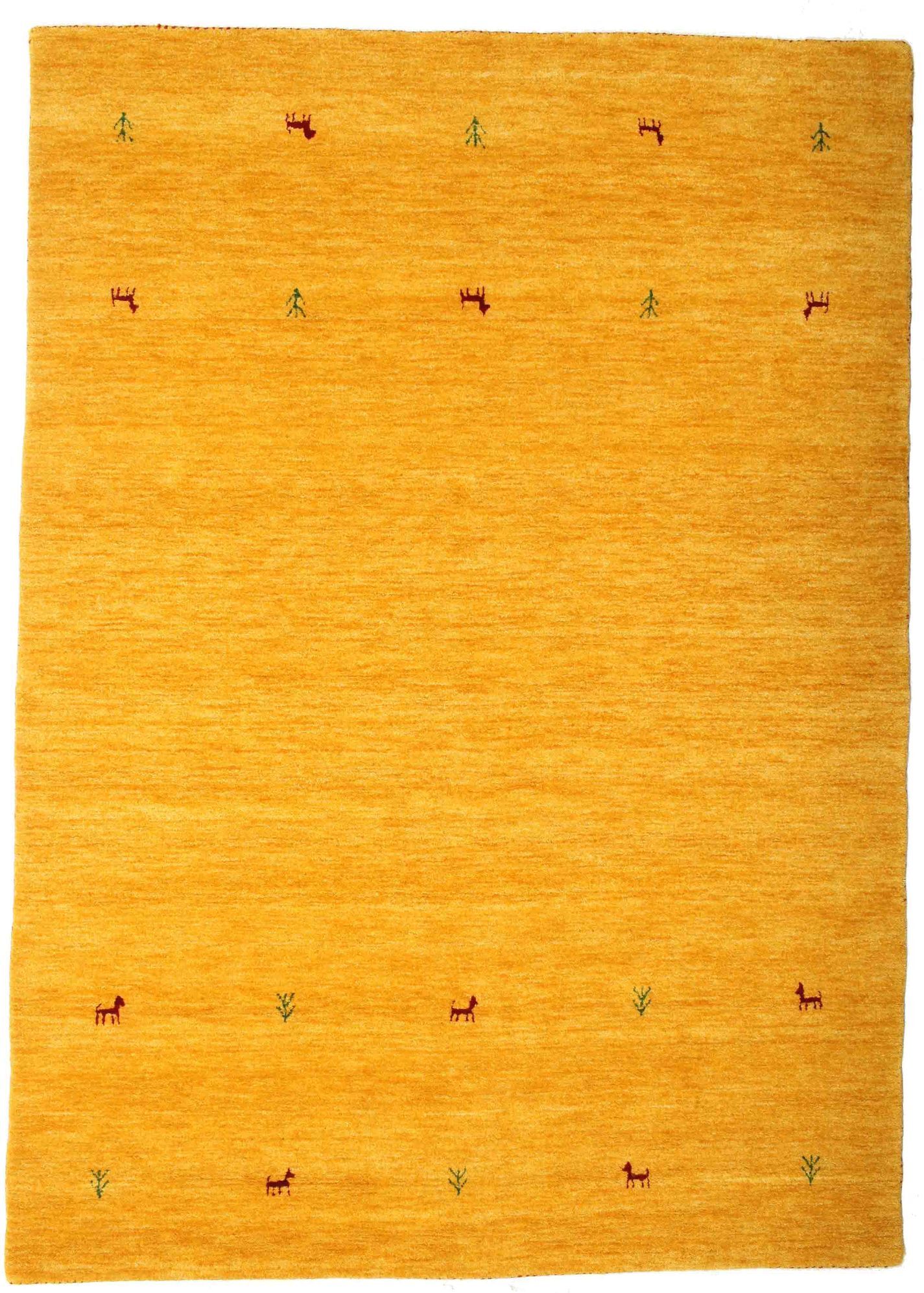 RugVista Gabbeh loom Two Lines Alfombra - Amarillo 160x230