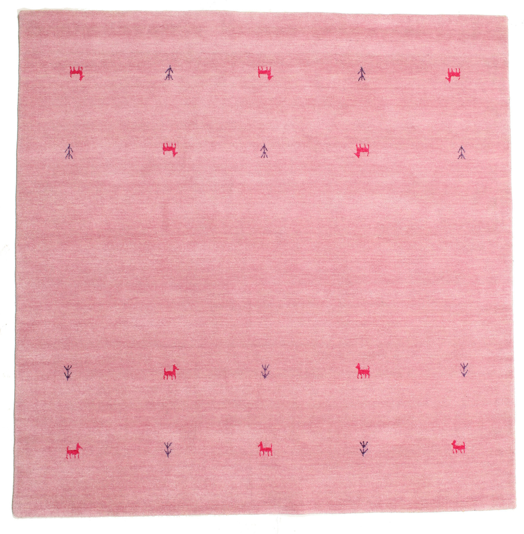 RugVista Gabbeh loom Two Lines Alfombra - Rosa 200x200