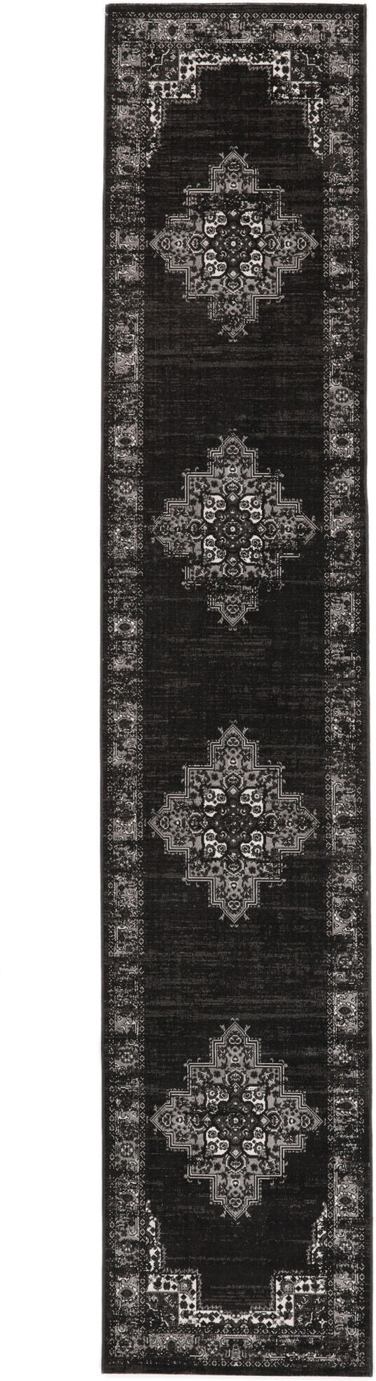 RugVista Vintage Vega Alfombra - Gris carbón 80x400