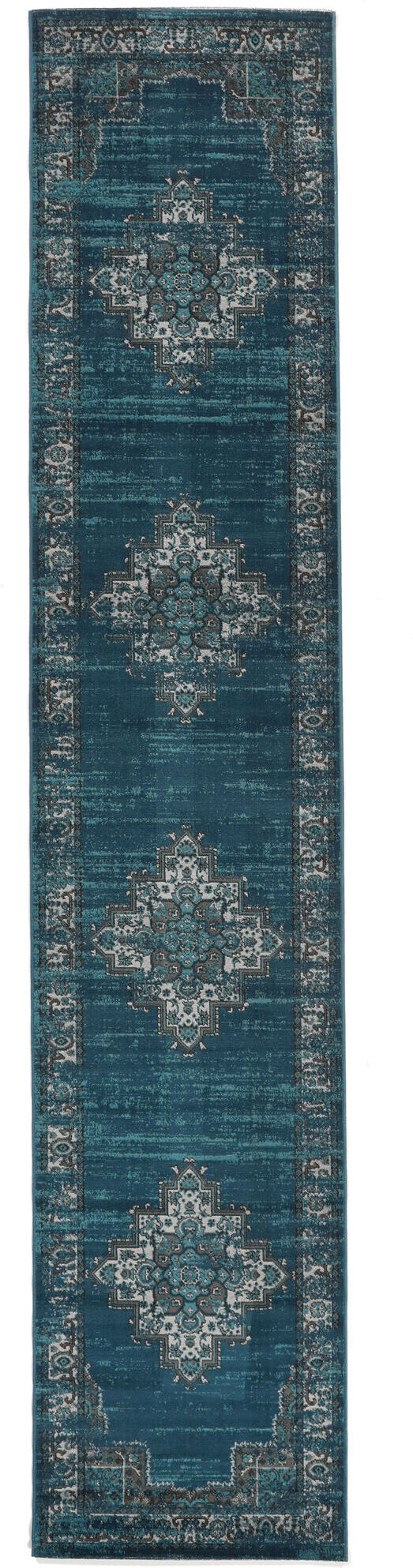 RugVista Vintage Vega Alfombra - Azul Oscuro / Turquesa 80x400